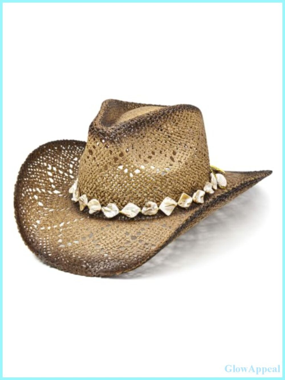 Unisex Straw Cowboy Hat with Shapeable Wide Brim for Beach Rodeo